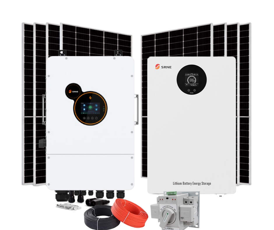 SRNE 6KW HYBRID INVERTER & SRNE 10.24KWH LITHIUM BATTERY.